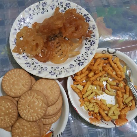 Jalebi || Namkeen || Biscuits || Evening Snacks 😋 Evening Snacks, Snack Plate, Biscuits, Snacks, Quick Saves