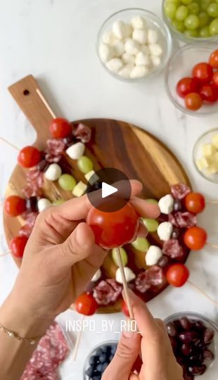 191K views · 1.3K reactions | How to make the salami Bow for antipasto skewers🎀 Perfect for any party or events✨  Save it and share with your fri | Next Showing | Next Showing · Original audio Antipasto Skewers, Charcuterie Inspiration, 80th Birthday Party, February 9, Charcuterie Boards, 80th Birthday, Skewers, Charcuterie Board, Appetizer Recipes