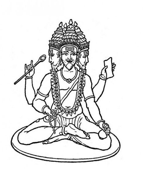 Lord Brahma Mantras Maa Kali Images, Hanuman Tattoo, Cosmic Egg, Scooby Snacks, Hindu Mythology, Chance The Rapper, Cartoon Coloring Pages, Indian Gods, Black And White Drawing