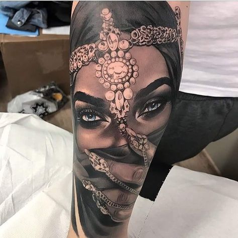 Egyptian Queen Tattoos, Cleopatra Tattoo, Egyptian Tattoo Sleeve, Catrina Tattoo, Egypt Tattoo, Forearm Sleeve Tattoos, Tattoos Geometric, Forearm Tattoo Women, Egyptian Tattoo