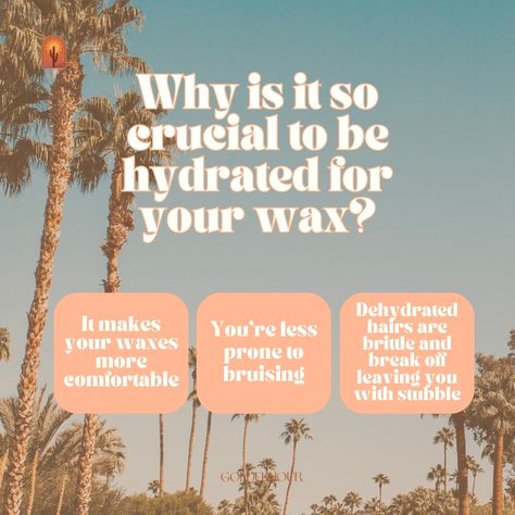 If you want an easy, clean, wax drink up! 💦 When we wax, we're pulling your hair out from the root. If the hair is brittle, it'll snap off instead. Drinking enough water will also make your waxes easier. Drink enough water and use your serums to moisturize your skin and hair. Then enjoy faster, better, waxes 🧡 #brazilianwaxing #whiterockwax #whiterockbrazilian #vancouverwax #southsurreywax #bodywaxing #bodypositivewax #goldenhourbeautybar #whiterocksmallbusiness #yvrsmallbusiness #suppor... Waxing Content Ideas, Waxing Content, Wax Suite, Waxing Vs Shaving, Waxing Room, Wax Studio, Waxing Tips, Esthetician Business, Room Checklist