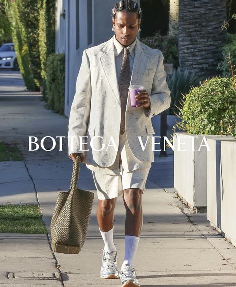 Bottega Veneta Campaign, Pretty Flacko, A$ap Rocky, Italian Luxury Brands, Asap Rocky, Street Fashion Men Streetwear, Streetwear Men, White Socks, Cool Outfits For Men