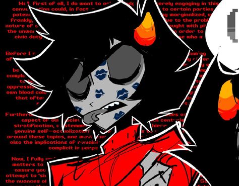 Professional yapper For context Karkat’s wondering about Kankri’s face and Orione (Aremis’s ancestor) was the one who did it but she hasn’t brought the marks to his attention yet lol — #homestuck #homestuckfanart #homestuckoc #originalcharacter #oc #ocxcanon #fantroll #kankrivantas #kankrivantasfanart #karkatvantas #karkatvantasfanart #homestuckart #digitalart Homestuck Base, Homestuck Oc, Kankri Vantas, Homestuck Ancestors, Professional Yapper, Homestuck Karkat, Scene Core, Home Stuck, Homestuck