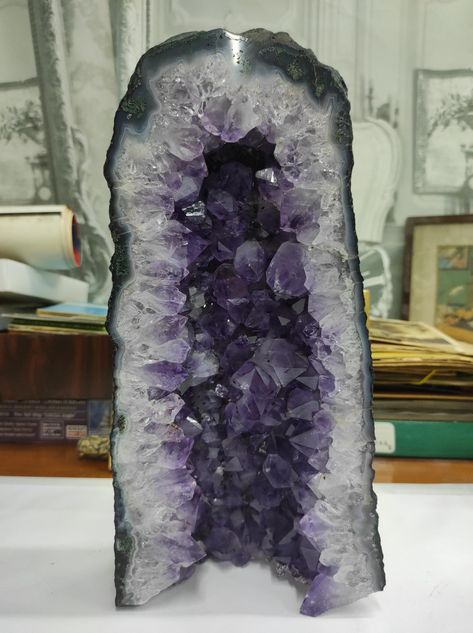 Large 4.9kg Amethyst Cathedral is a stunning piece. This high quality amethyst stone has been hand carved Amethyst Cathedral, Rock City, Amethyst Stone, Rocks And Minerals, Home Accents, Hand Carved, Beauty Book, Wedding Gifts, Amethyst