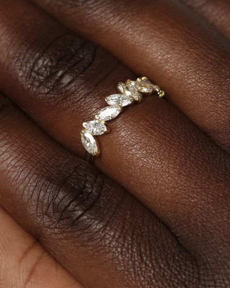 Unconventional Engagement Rings, Pear Diamond Ring, Pear Diamond Rings, Wedding Band Styles, Diamond Signet Ring, Marquise Diamond Ring, Half Eternity Wedding Band, Solid Gold Band, Pear Cut Diamond