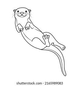 Otter Swimming, Happy Otter, Otter Drawing, Otter Tattoo, Otter Illustration, Sketch Cute, Cute Otter, Creative Gifts For Boyfriend, Sea Otter