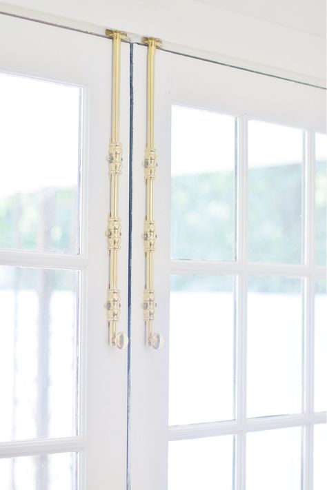 Wait Until You See My French Doors Now - Thistlewood Farm Sunroom Doors, French Doors Office, Single French Door, White French Doors, Back Porch Designs, Cremone Bolt, Indoor French Doors, Door Handles And Locks, French Doors Exterior