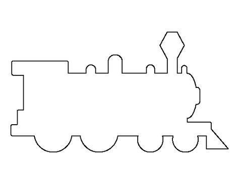 Train pattern. Use the printable outline for crafts, creating stencils, scrapbooking, and more. Free PDF template to download and print at http://patternuniverse.com/download/train-pattern/ Train Pattern, Printable Outline, Train Template, Bandsaw Boxes, Train Silhouette, Laser Ideas, Printable Chart, Train Party, Applique Templates