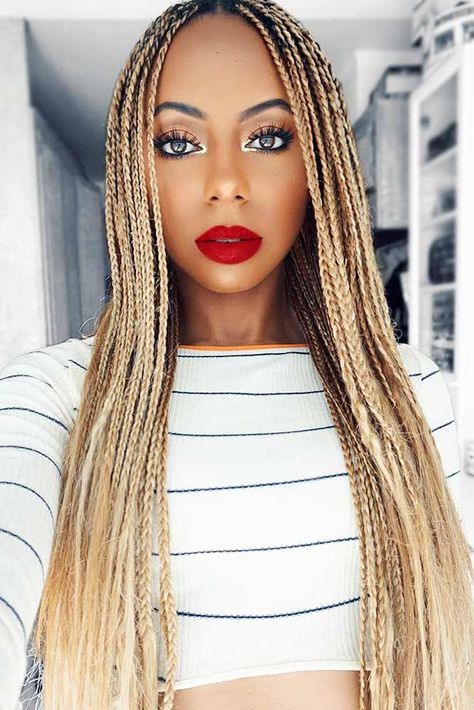 24 Fabulous Ideas To Rock Micro Braids And Look Different Micro Braids Hairstyles, Box Braid Hair, Different Braids, Blonde Box Braids, Short Box Braids, Blonde Braids, Long Box Braids, Box Braids Hairstyles For Black Women, Micro Braids