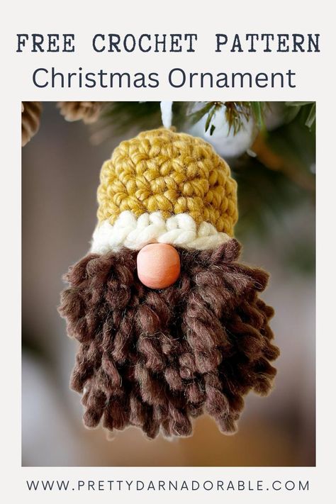 Get festive with this adorable crochet gnome ornament! This free crochet gnome pattern is easy to follow and ideal for adding handmade charm to your Christmas decor. Perfect for crochet beginners and pros alike, this little gnome makes a great addition to any holiday tree. Grab your yarn and hook to create your own bearded lumberjack gnome this season! Crocheted Gnomes Pattern Free Easy, Lumberjack Gnome, Crochet Gnome Ornament, Crocheted Gnomes, Crochet Gnomes Pattern Free, Crochet Gnome Pattern, Yarn Beard, Slouch Hat Pattern, Crochet Beginners