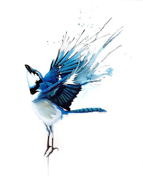 Impressive watercolor flying bluebird. Style: Watercolor. Color: Blue. Tags: Cool, Amazing, Beautiful Bluebird Tattoo, Mountain Tattoo, Tableau Art, Birds Tattoo, Arte Animal, Watercolor Inspiration, Art And Illustration, Watercolor Bird, Blue Jay