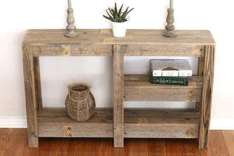 Maddocks 46'' Solid Wood Console Table Rustic Entryway Table, Diy Nightstand, Into The Wood, Primitive Furniture, Diy Wooden Projects, Nail Holes, Three Tier, Wood Console Table, Wood Console