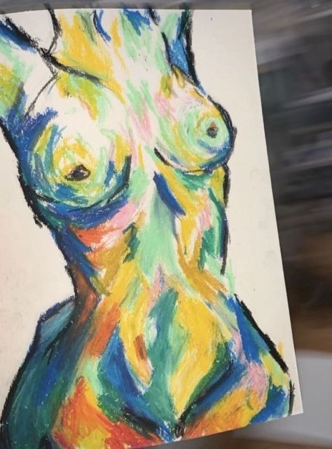 Art Inspo Traditional, Oil Pastels Sketchbook, Funky Oil Pastel Art, Sketchbook Oil Pastels, Trippy Oil Pastel Art, Oil Pastel Art Inspiration, Things To Draw With Oil Pastels, Things To Paint With Acrylic, Abstract Oil Pastel Art