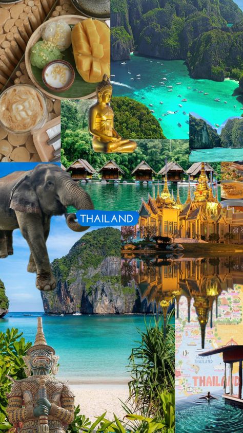 #thailandaesthetic Travel Collage, Holiday Travel Destinations, Top Places To Travel, Travel Inspiration Destinations, Dream Vacations Destinations, Dream Travel Destinations, Travel Images, Beautiful Places To Travel, Thailand Travel