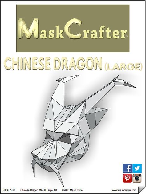 Dragon Mask Printable, Dragon Mask Diy, Chinese Dragon Mask, Printable Mask, Mask Printable, Dragon Mask, Printable Masks, Mask Diy, Costume Masks