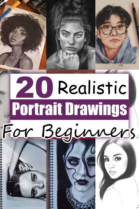 How To Do A Portrait Drawing, Portrait Art Drawing Easy, How To Draw Portraits From Photos, Portrait Drawing Reference Photos Faces, Adult Drawing Ideas, Drawing Portraits Tutorial, Colorful Portrait Drawing, How To Draw A Portrait, Drawing Ideas For Adults