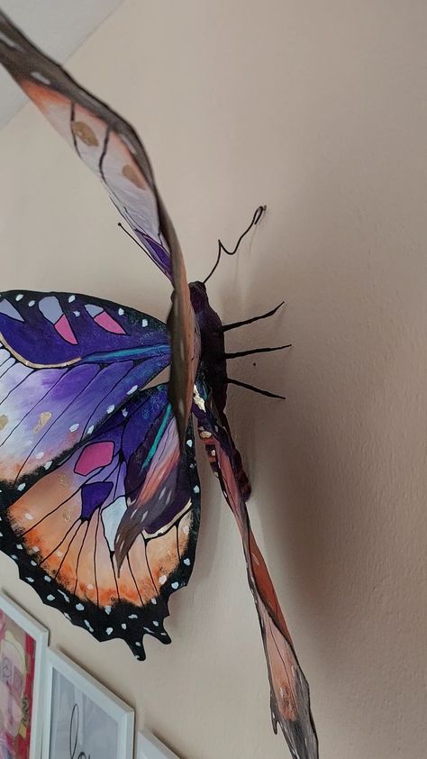 3D butterfly sculpture. Butterfly Sculpture, Fabric Sculpture, Butterfly 3d, 3d Fabric, Cardboard Sculpture, 3d Butterfly, 3d Butterflies, Natural Forms, Butterfly Art