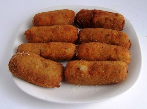 Beef Croquettes, findingourwaynow.com Dutch Beef Croquettes Recipe, Dutch Kroketten Recipe, Meat Croquettes Recipe, Dutch Croquettes Recipe, Crockets Recipe, Kroketten Recipe, Beef Croquettes Recipe, Dutch Croquettes, Beef Croquettes