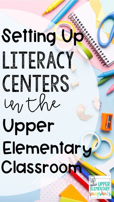 Literacy centers aren't just for little kids! Find out how to set up literacy centers in your upper elementary classroom, to enrich your reading program in this post for 3rd - 5th grade teachers. Elementary Literacy Activities, Centers Kindergarten, Upper Elementary Reading, 5th Grade Writing, Teaching 5th Grade, Teaching Third Grade, Learning Stations, 5th Grade Classroom, Elementary Writing