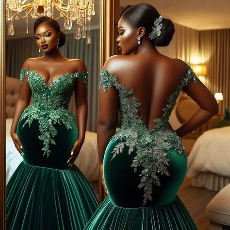 Nanice Weddings | Wedding dresses in Accra | "If you could design your own wedding dress, what unique detail would you include?" "😍💕! . . . . @weddingdresslookbook… | Instagram Green Wedding Dress For Bride, Green Dress For Wedding, Miss Universe Gowns, Emerald Green Wedding Theme, Green Wedding Dress, Long White Wedding Dress, Wedding Dress For Bride, Matric Farewell, Nigerian Wedding Dress