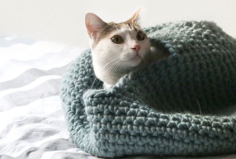 Crochet Cat House, Cat Bag Pattern, Cat Bed Pattern, Crochet House, Crochet Cat Bed, Cat Scarf, Cat Cave, Cat Bag, Free Cats