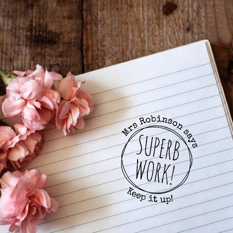 Custom Round Hand-written Superb Work Teacher's Rubber Stamps by invintage.... Teacher Classroom Supplies, Graduation Teacher, Teacher Themes, School Elementary, Teacher Birthday, School Vibes, School Theme, End Of School Year, Classroom Supplies