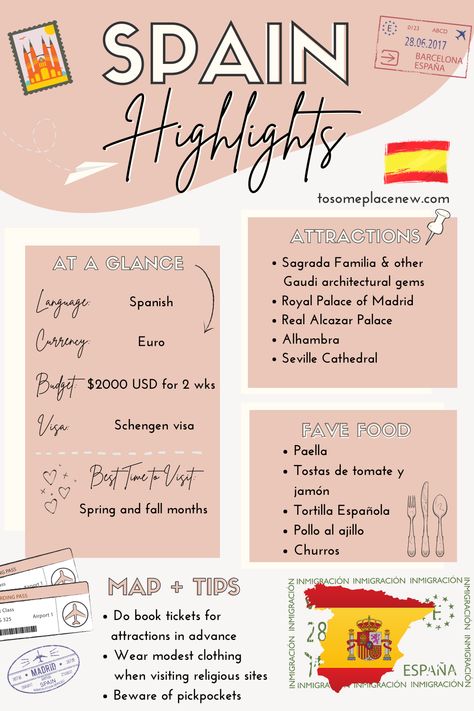 Spain Travel Checklist, Spain To Do List, Spain 2 Week Itinerary, Trip To Spain Travel Guide, Spain In The Spring, Travel To Spain Tips, Places To See In Spain, Spain In The Summer, Barcelona Itenary