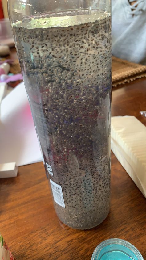 Water with chia seeds. Leave overnight for seeds to sprout. Chia counts as a fat source. Water With Chia Seeds, Fat Sources, Food Journal, Chia Seeds, Sprouts, Chia, Seeds, Water, Electronic Products