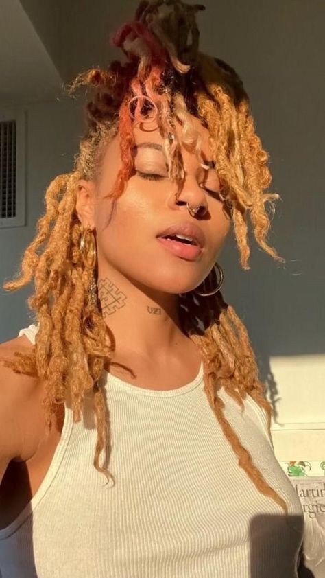 blonde locs on black girl | Hair styles, Short locs hairstyles, Locs hairstyles Brittany Byrd, Blonde Locs, Beautiful Dreadlocks, Short Locs Hairstyles, Hair Adviser, Dreadlock Styles, Dreadlock Hairstyles, Locs Hairstyles, Grunge Hair