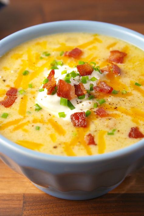 Loaded Hashbrown Soup Delish Hash Brown Soup, Shredded Hashbrowns, Loaded Potato Soup, Fall Soup, Fall Soup Recipes, Fall Soups, Hash Brown, Soup Season, Hash Browns