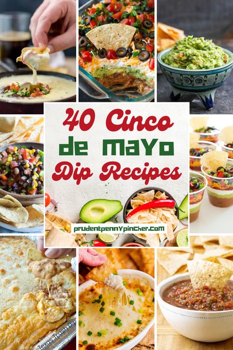 Get your Cinco de Mayo party started off right with these Cinco de Mayo party dips. From bean dips to churro dips, these festive cinco de mayo appetizers will be the highlight of your Cinco de Mayo party. There are plenty of Mexican recipes here to help you bring on the fiesta! Dip Appetizer Recipes, Bean Dips, Party Appetizer Dips, Party Dip Recipes, Party Dip, Appetizers Easy Finger Food, Party Dips, Mexican Food Recipes Authentic, Mexican Recipes