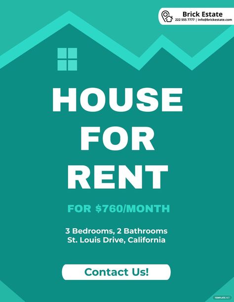 House For Rent Flyer House For Rent Flyer, Apartment For Rent Flyer, Handmade Brochure, Advertisement Layout, Exterior House Design, Rental Application, Rental Homes, House Photography, House For Rent