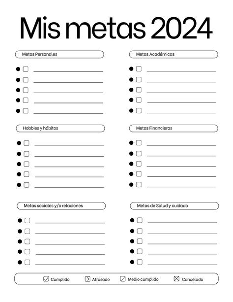 Plantilla de Metas anuales 2024 | Jazmine Nikkinen | uDocz Gym Planner, Free Planner Printables, School Organisation, Planner Quotes, Planner Apps, Diy Agenda, Bullet Journal Diy, Agenda Planner, Creating A Vision Board