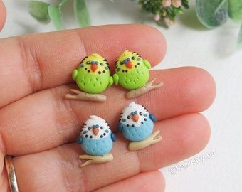 Clay Cockatiel, Polymer Clay Cockatiel, Bird Polymer Clay, Handmade Bird-shaped Jewelry For Gifts, Axolotl Clay Charm, Ceramic Accessory, Virtual Hug, Clay Birds, Yarn Accessories