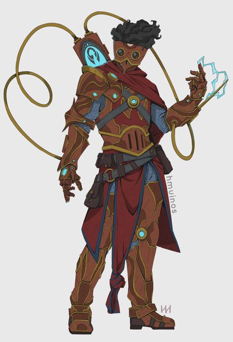 Dnd Armorer Artificer, Dnd Artificer Artillerist, Arcane Technology, Artificer Armorer, Armorer Artificer, Steampunk Artwork, Pathfinder Character, Sci Fi Design, Fantasy Pictures