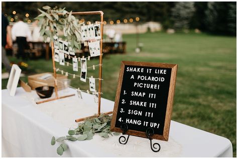 Polaroid Pictures Wedding Display, Polaroid Hanging Ideas Wedding, Table Top Photo Display, Polaroid Display Wedding, Polaroid Pictures Display, Boho Backyard, Macrame Arch, Bridal Pose, Polaroid Wedding