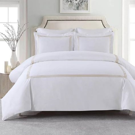 Amazon.com: Embroidered Adeline 3pc Comforter Cover with Pillow Shams, Duvet Cover Set, 100% Cotton Percale, King/Cal King, Navy : Home & Kitchen Hotel Style Bedding, White Queen Bed, King Size Pillow Shams, Embroidered Duvet Cover, Down Alternative Comforter, Bed Comforter Sets, King Size Duvet Covers, Elegant Bedding, Perfect Bedding