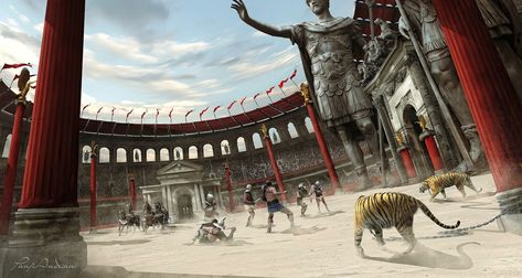 Gladiator _battle arena, Panjoool ® on ArtStation at https://www.artstation.com/artwork/2xQ9BK Arena Drawing, Gladiator Games, Gladiator Arena, Marshal Arts, Battle Arena, Warrior Tattoo, Fantasy City, Fantasy Setting, Fantasy Places