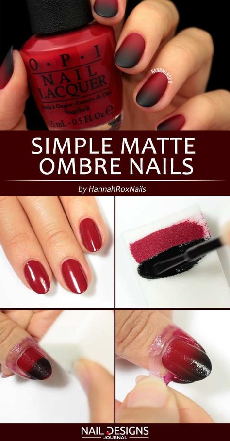 Ombre Nail Diy, Ombre Nails Tutorial, Matte Make Up, How To Do Ombre, Diy Nails Easy, Diy Ombre, Classy Nail Designs, Nail Designs Tutorial, Ombre Nail Designs