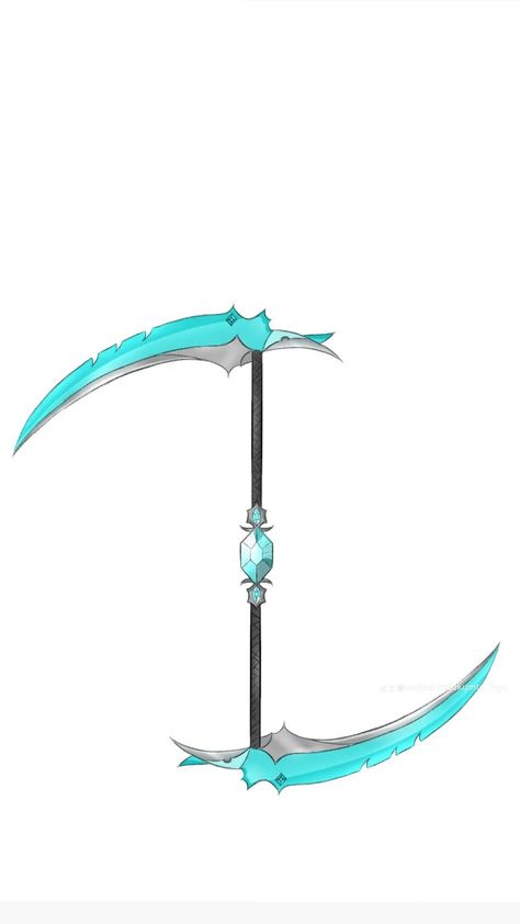 Double Ended Scythe, Double Bladed Scythe, Double Sided Scythe, Cosplay Scythe, Person Holding Scythe, Double Scythe, Scythe Designs, Scythe Drawing, Scythe Design