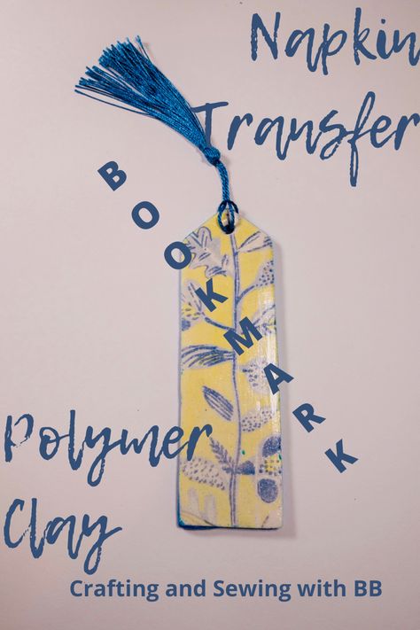 Easy tutorial on transfering a napkin to polymer clay making a bookmark #bookmark #polymerclaytutorial #diyproject Polymer Clay Bookmark Ideas, Bookmarks Clay, Polymer Bookmark, Napkin Transfer On Polymer Clay, Napkin Transfer, Polymer Clay Bookmark, Polymer Clay Bookmark Paperclip, Clay Bookmark, Polymer Clay Books