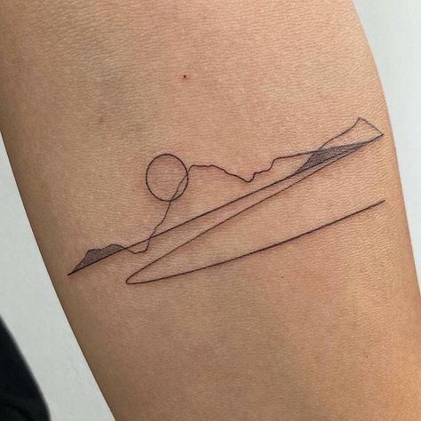 Mountain Tatoos Landscapes, Forearm Landscape Tattoo, Artsy Mountain Tattoo, Linear Mountain Tattoo, Leave No Trace Tattoo, Mountain Dainty Tattoo, Outdoor Fine Line Tattoo, Beauty Within Tattoo, Mountain Tattoo Neck