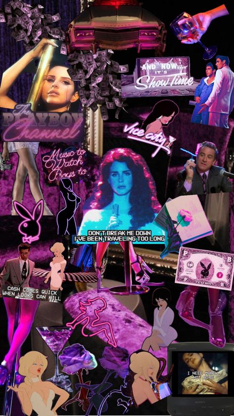 #Lanadelrey #ride #pinkaesthetic #purpleaesthetic #hollywood #coolworld #90s #stripclubaesthetic #playboy Playboy Collage, Playboy Aesthetic, Strip Club, Purple Aesthetic, Pink Aesthetic, Lana Del Rey, Hollywood, Collage, Skin