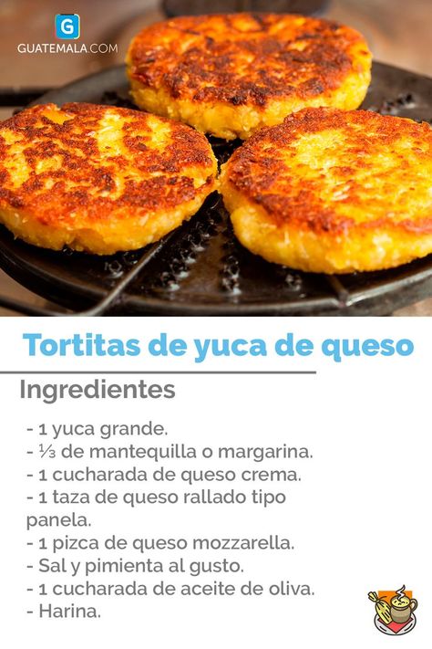 La receta de las tortitas de yuca con queso es fácil y sencilla de hacer, y en Guatemala es una comida tradicional que se disfruta en todo momento. 🇬🇹#Guatemala #receta #yuca #cocina Yucca Recipe, Yuca Recipes, Guatemalan Recipes, South American Recipes, Queso Recipe, Tortilla Recipe, Hispanic Food, Food Facts, Yummy Appetizers