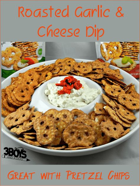 Roasted Garlic Cheese Dip Recipe Garlic Cheese Dip, Pretzel Dip Recipes, Pretzel Chips, Pretzel Thins, Best Dip, Book And Pen, Cheese Dip Recipe, Pretzel Crisps, Cheese Dip Recipes