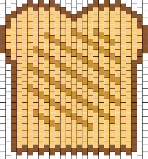 Kawaii Toast Bag Panel Front Pony Bead Patterns | Food Kandi Patterns for Kandi Cuffs Kandi Patterns Templates Bag, Kandi Bag Pattern, Kandi Bag, Kawaii Toast, Bloom House, Kandi Mask, Kandi Cuff Patterns, Kandi Inspo, Diy Kandi Bracelets