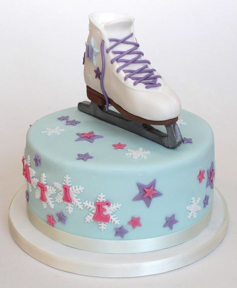 Ice Skate Birthday Cake, Glace Cake, Ice Skating Cake, Skating Cake, Crumb Coat, Ice Skating Party, Skate Birthday, 10 Birthday Cake, Cake Easy