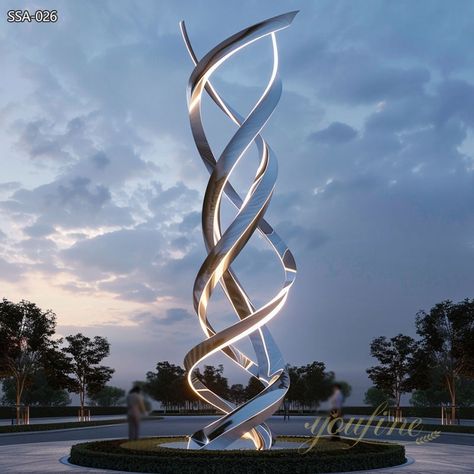 This stainless steel abstract sculpture is inspired by the DNA double helix structure and will be forged from 304 ss, with top-notch quality. Dna Sculpture, Dna Structure, Water Sculpture, Medical Tech, Rabbit Sculpture, Bear Sculptures, Geometric Sculpture, Wind Sculptures, Sculpture Projects