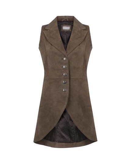 Anna Lascata Long Suede Waistcoat Suede Waistcoat, Ladies Waistcoat, Waistcoat Outfit, Pink Houndstooth, Long Waistcoat, Hooded Gilet, Waistcoat Woman, Beauty Hair Color, Soft Dramatic