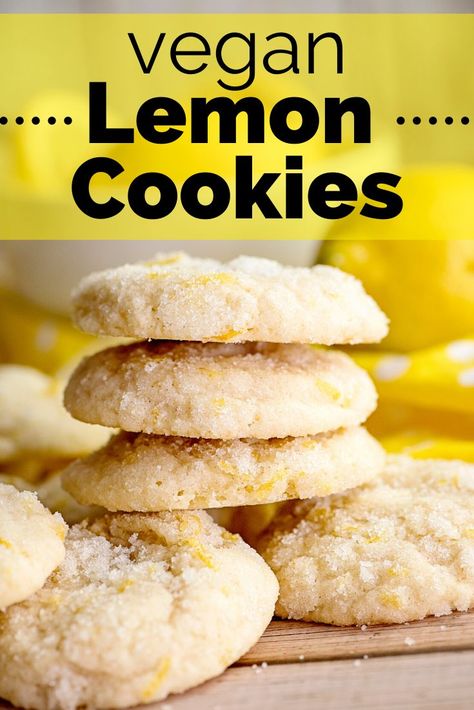 Vegan Lemon Cookies, Cookies Dairy Free, Dairy Free Baby, Desserts Cookies, Vegan Cookies Recipes, Cookies Vegan, Crinkle Cookies, Chocolate Dessert Recipes, Sweet Cookies